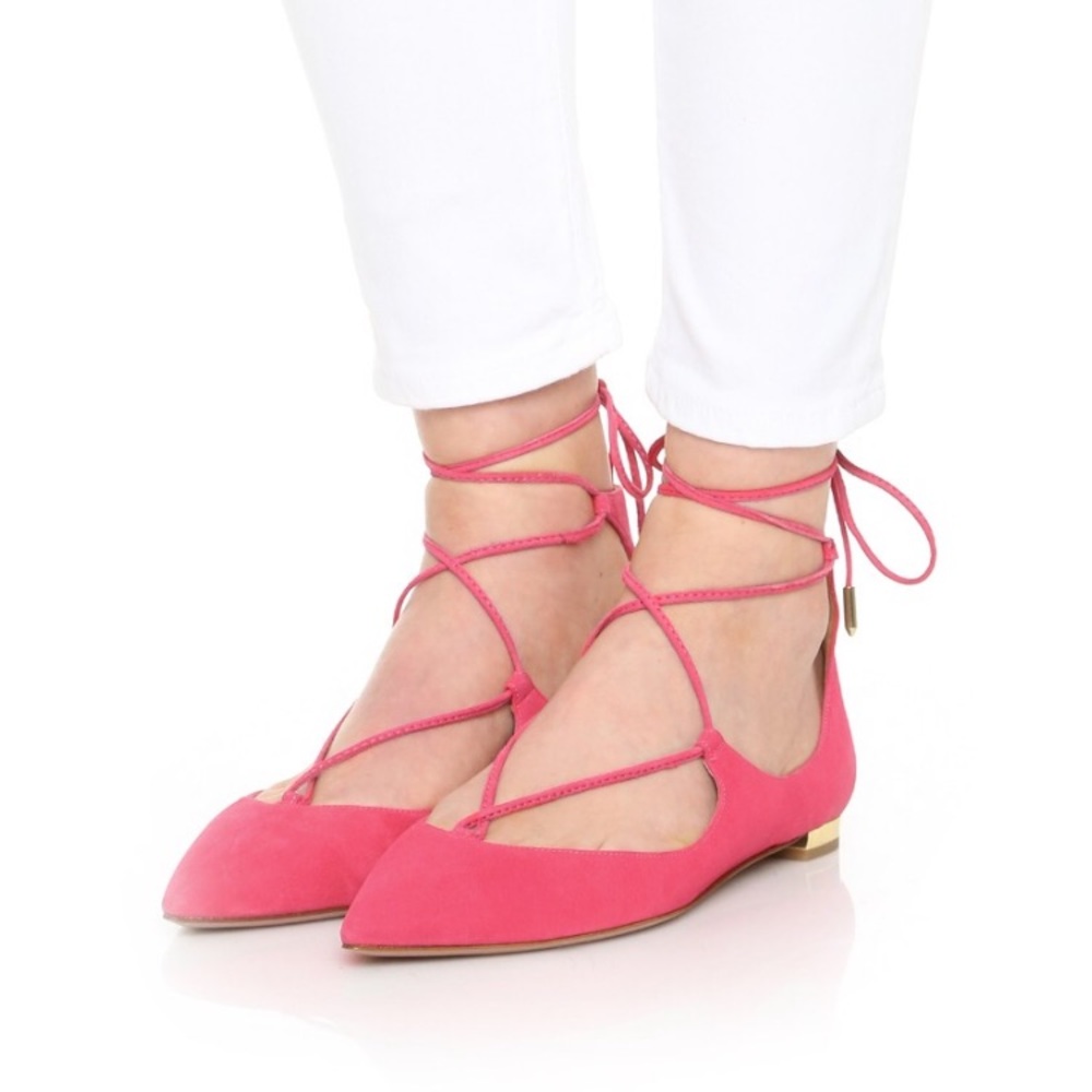 Aquazzura Suede Christy Flats