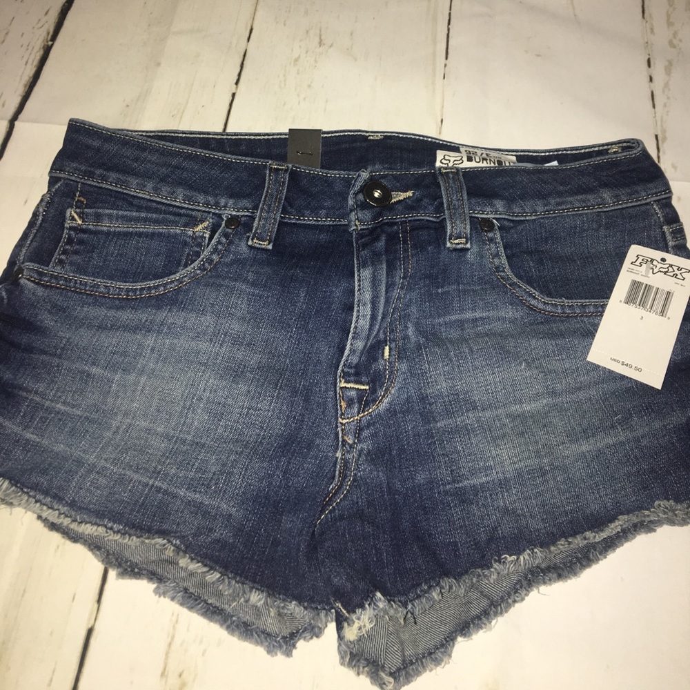 🆕FOX RACING WOMENS BURNOUT CUTOFF DENIM SHORTS - Picture 5 of 8
