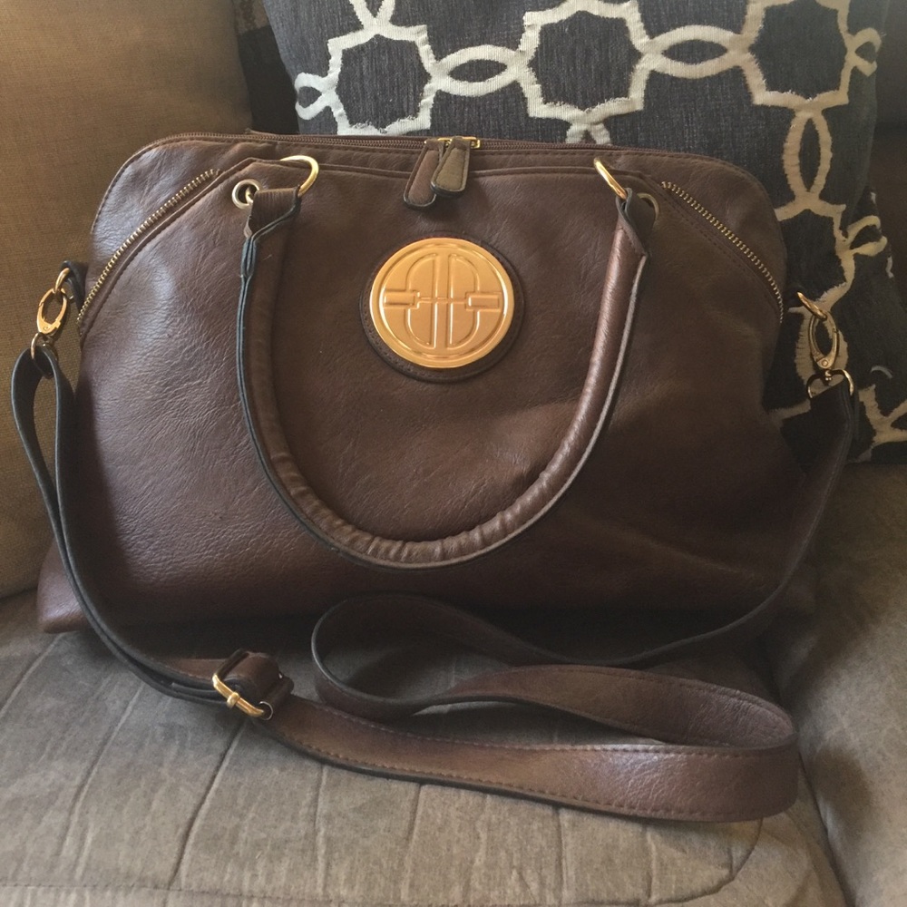 Brown Faux Leather Bueno Purse
