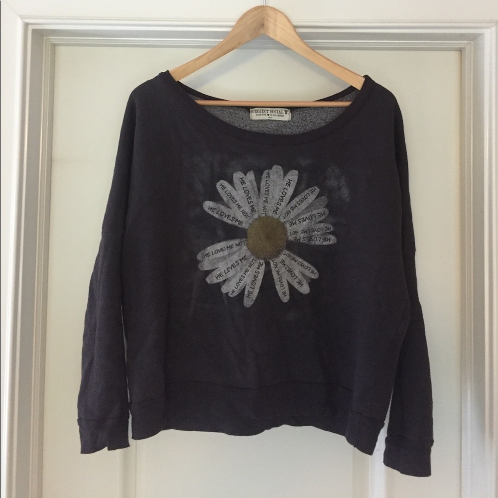 Off the shoulder graphic sweatshirt