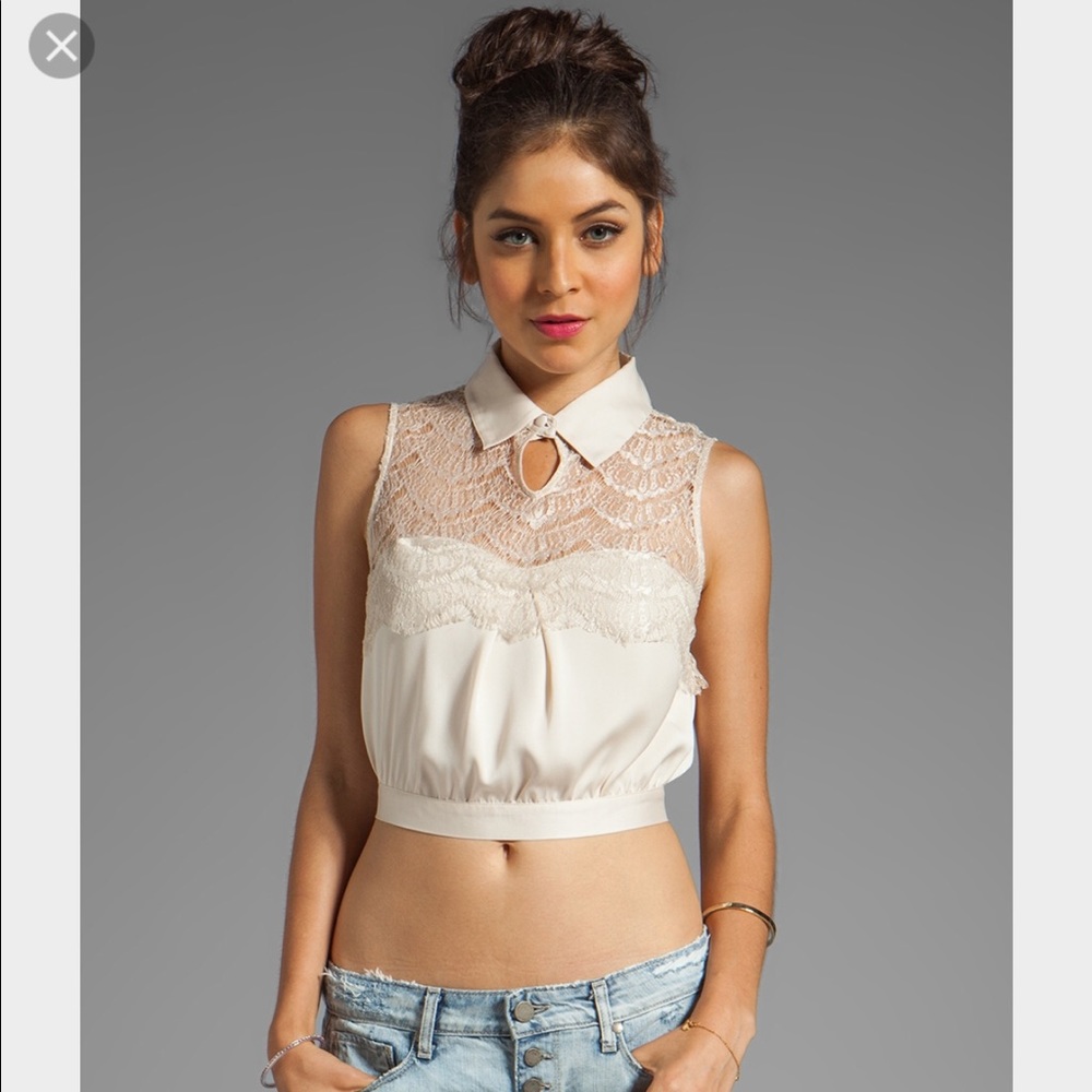 Ladakh "Freedom" Blouse Crop Top in Nude