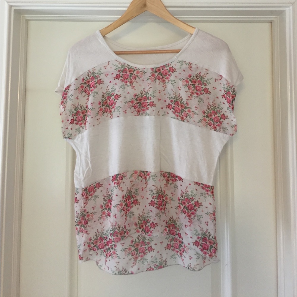 Flower striped blouse