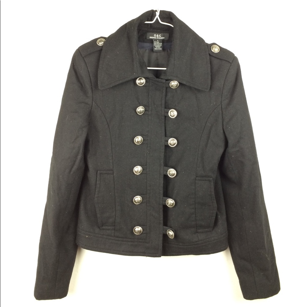 O&G 50%wool black officer jacket