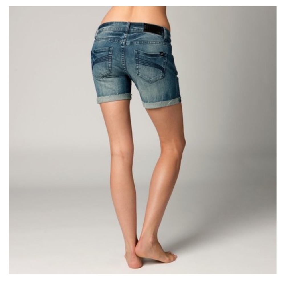 FOX RACING WOMENS KICKSTART DENIM JEAN SHORTS - Picture 4 of 8