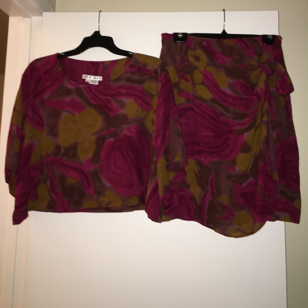 Crop top and wrap skirt two piece set!! Brand new!