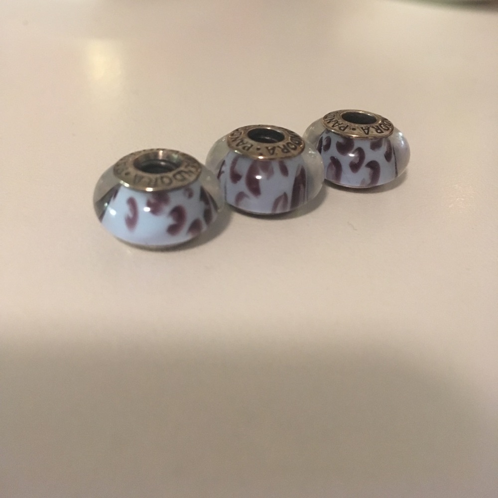 Pandora Set of 3 - Baby Blue & Purple Charms
