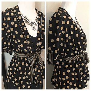 Silk polka dot BCBG top