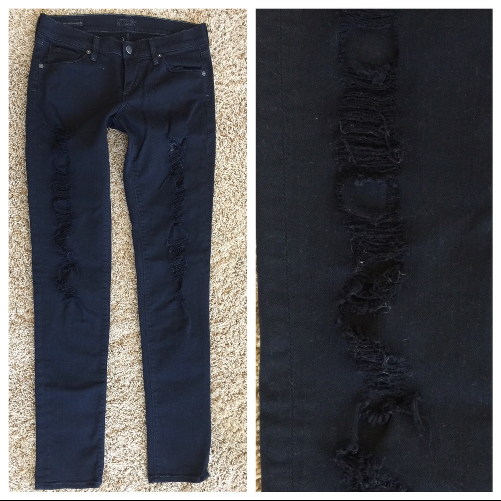 COH skinny black distressed jeans 27