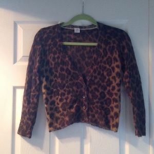Leopard print cropped sweater