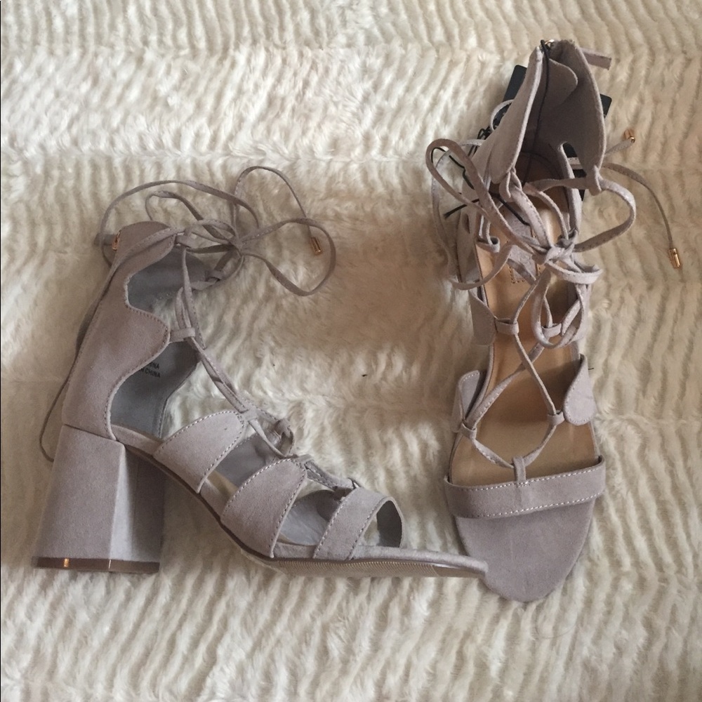 Lace up ankle heels
