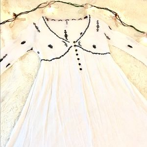 White bell sleeve dress