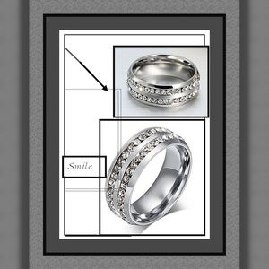 Double Row AAA CZ Stainless Steel Wedding Ring