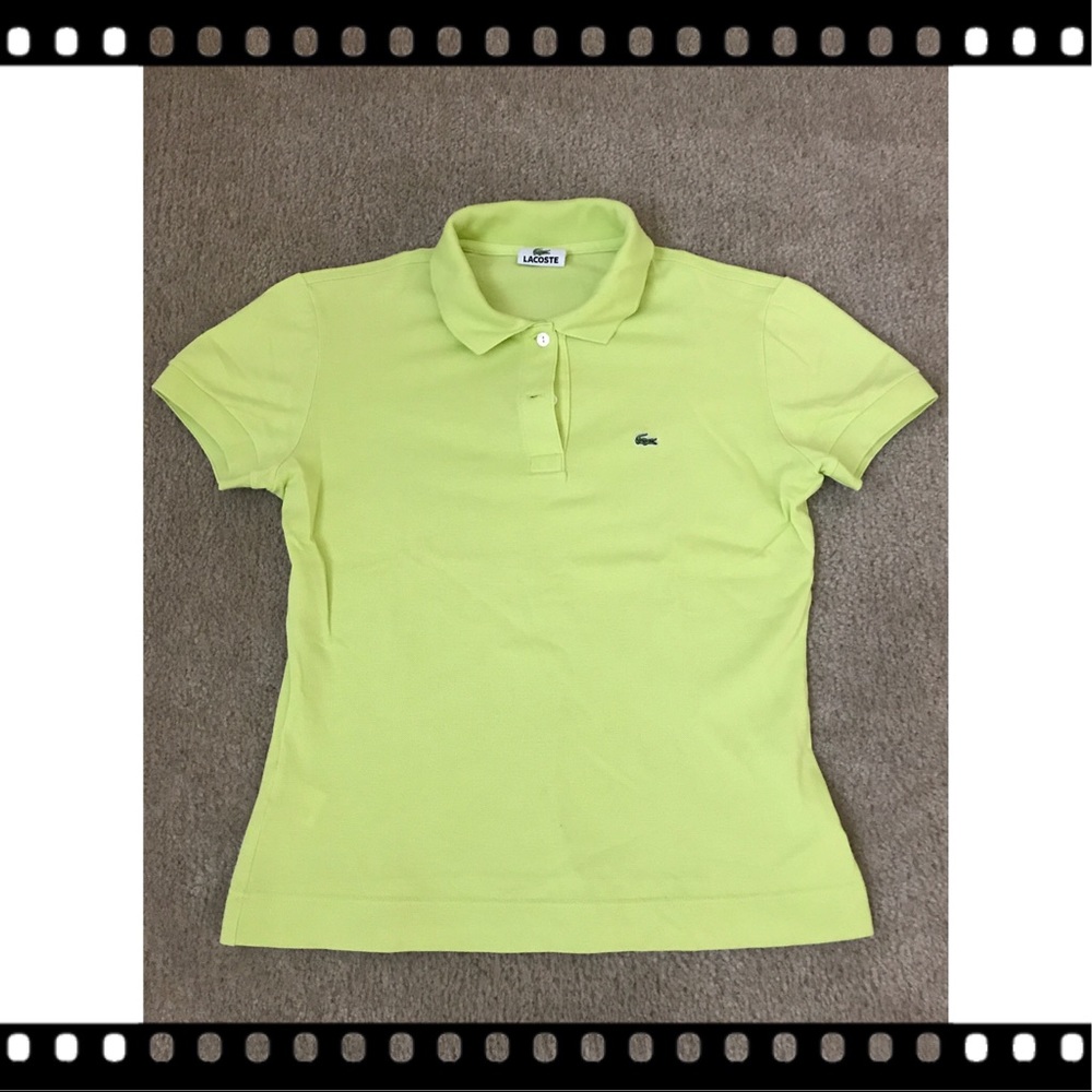 Lacoste Pique Fitted Polo Shirt - Yellow (Size 40)
