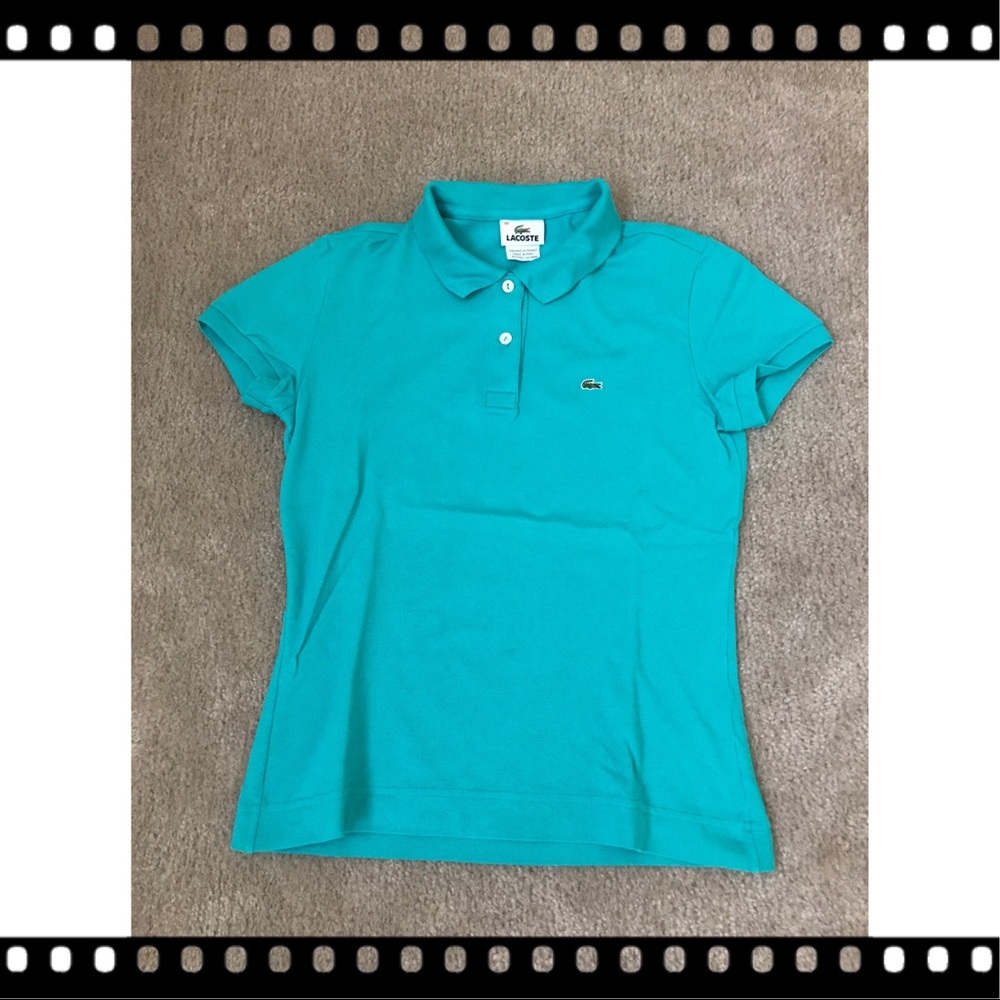 Lacoste Pique Fitted Polo Shirt - Teal (Size 40)