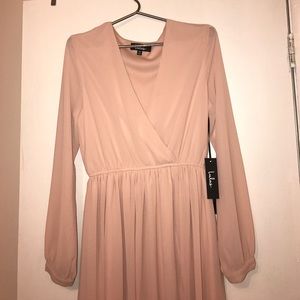 Lulus long light pink slit dress