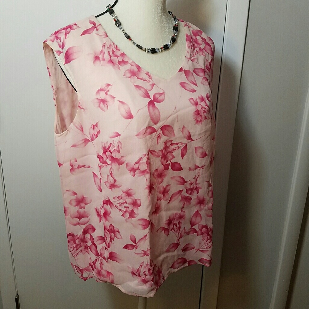 Louis Feraud Pink Floral Print Silk Blouse (HP!) - Picture 1 of 6