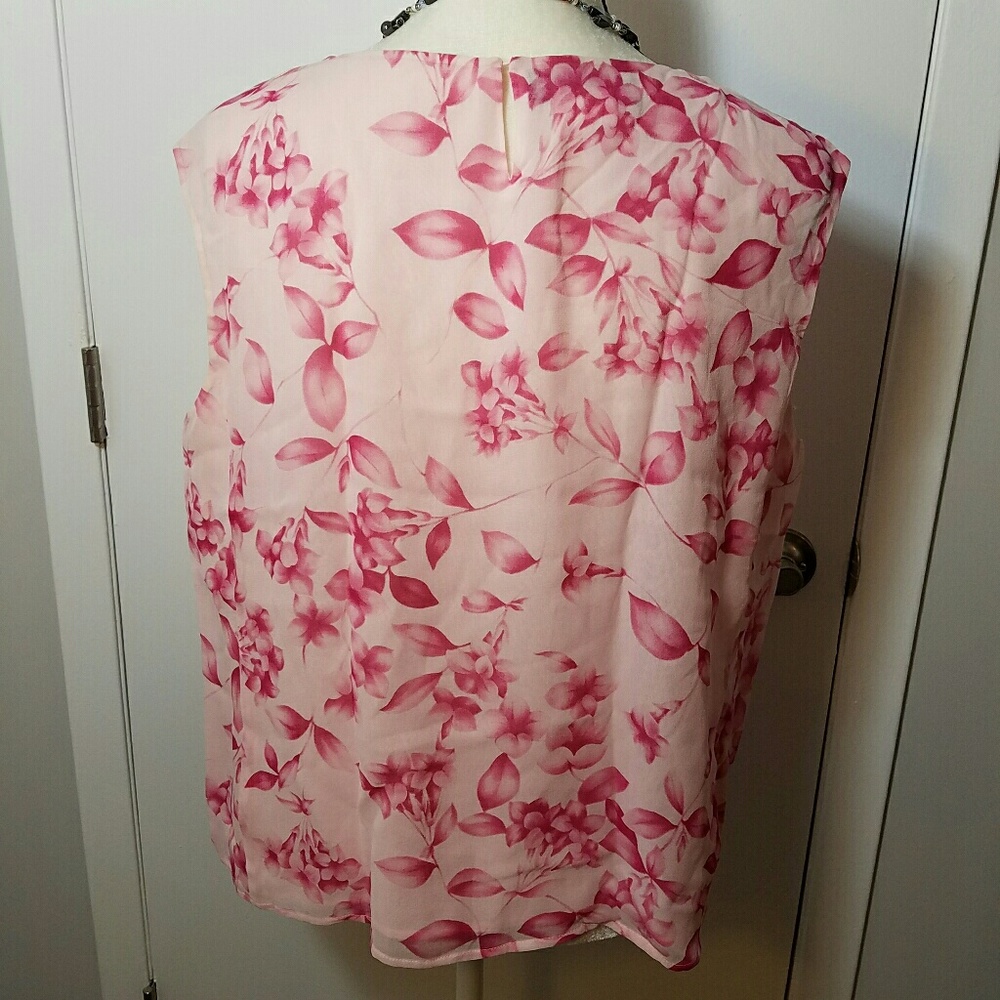 Louis Feraud Pink Floral Print Silk Blouse (HP!) - Picture 3 of 6