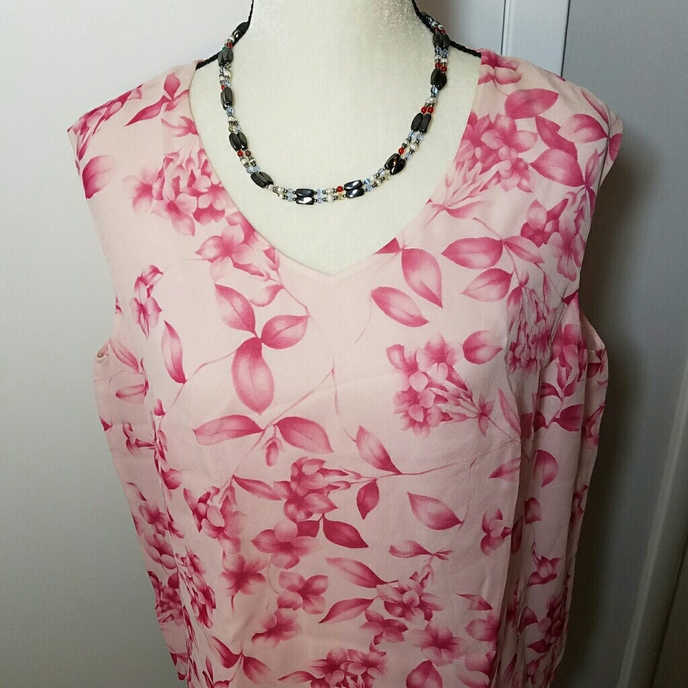 Louis Feraud Pink Floral Print Silk Blouse (HP!) - Picture 4 of 6