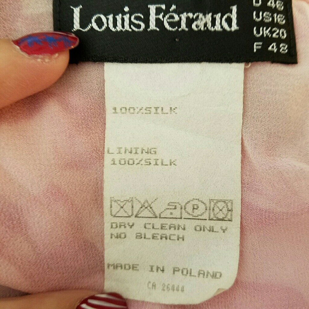 Louis Feraud Pink Floral Print Silk Blouse (HP!) - Picture 5 of 6