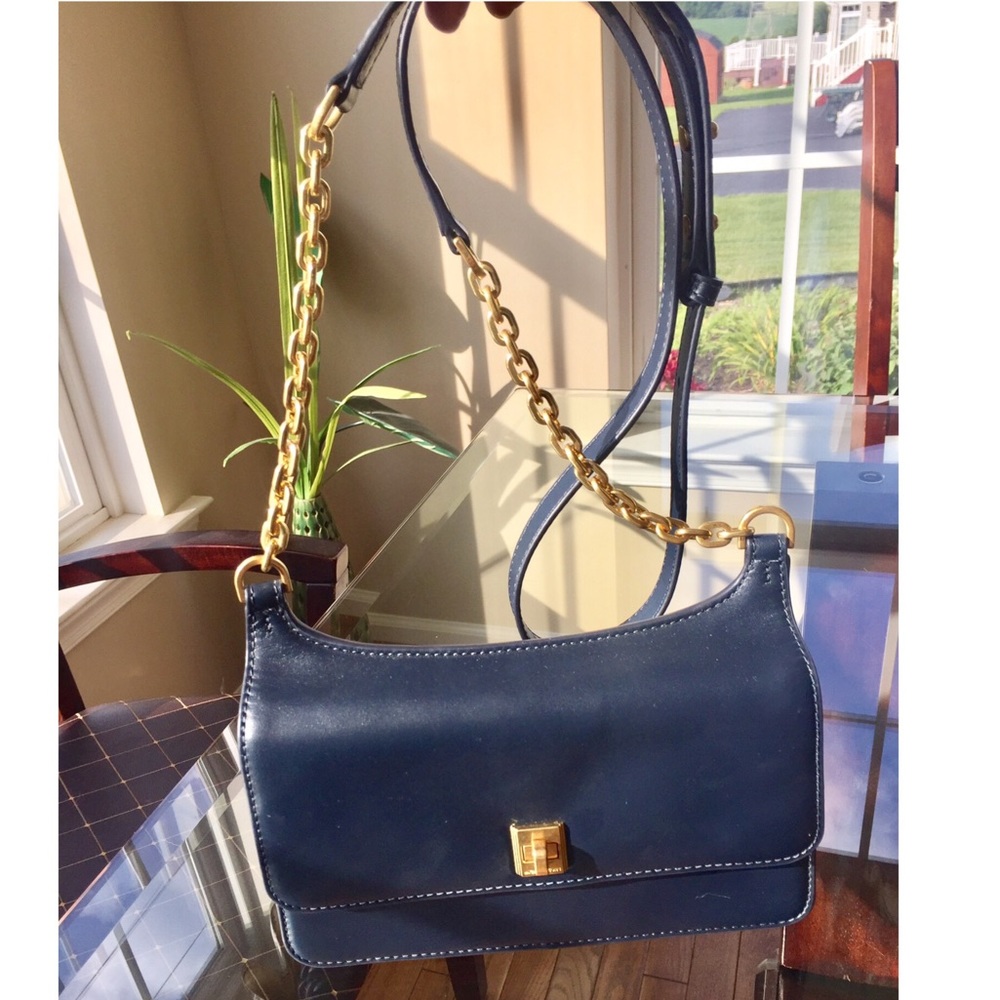 New w/tag Michael Kors Blue Leather Messenger Bag