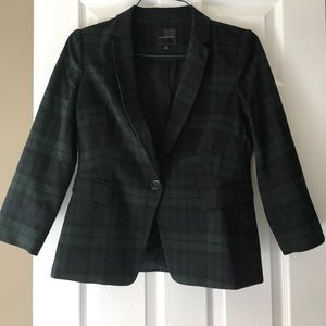 Navy and Green plaid blazer