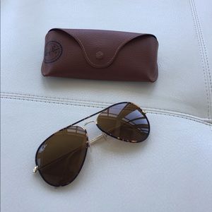 Ray-Ban tortoiseshell and gold aviator sunglasses