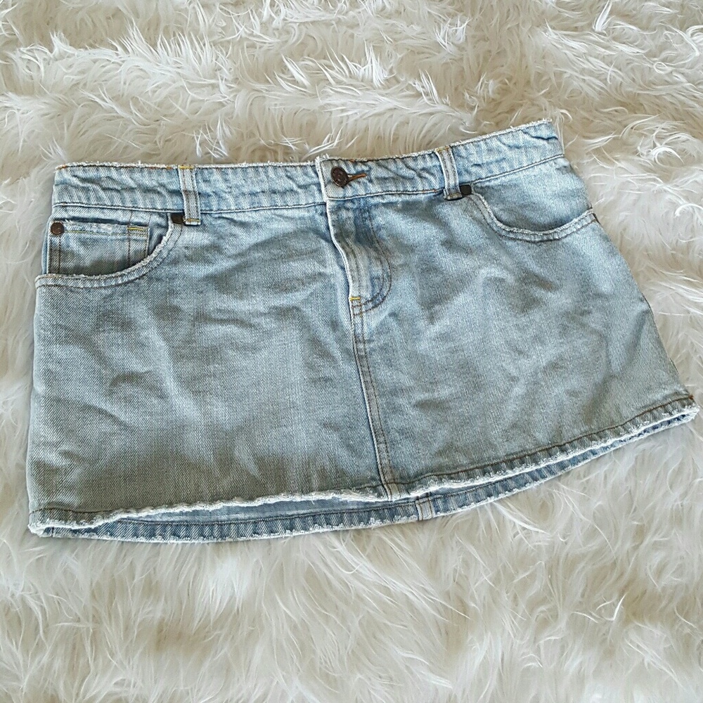 Blue Asphalt Semi Distressed Denim Skirt Size 11