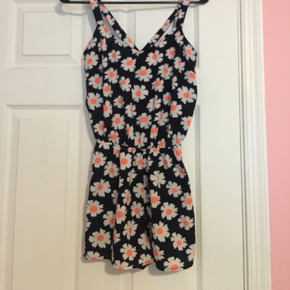 Charlotte Russe navy with flower romper!
