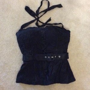 Black Bebe corset small halter top