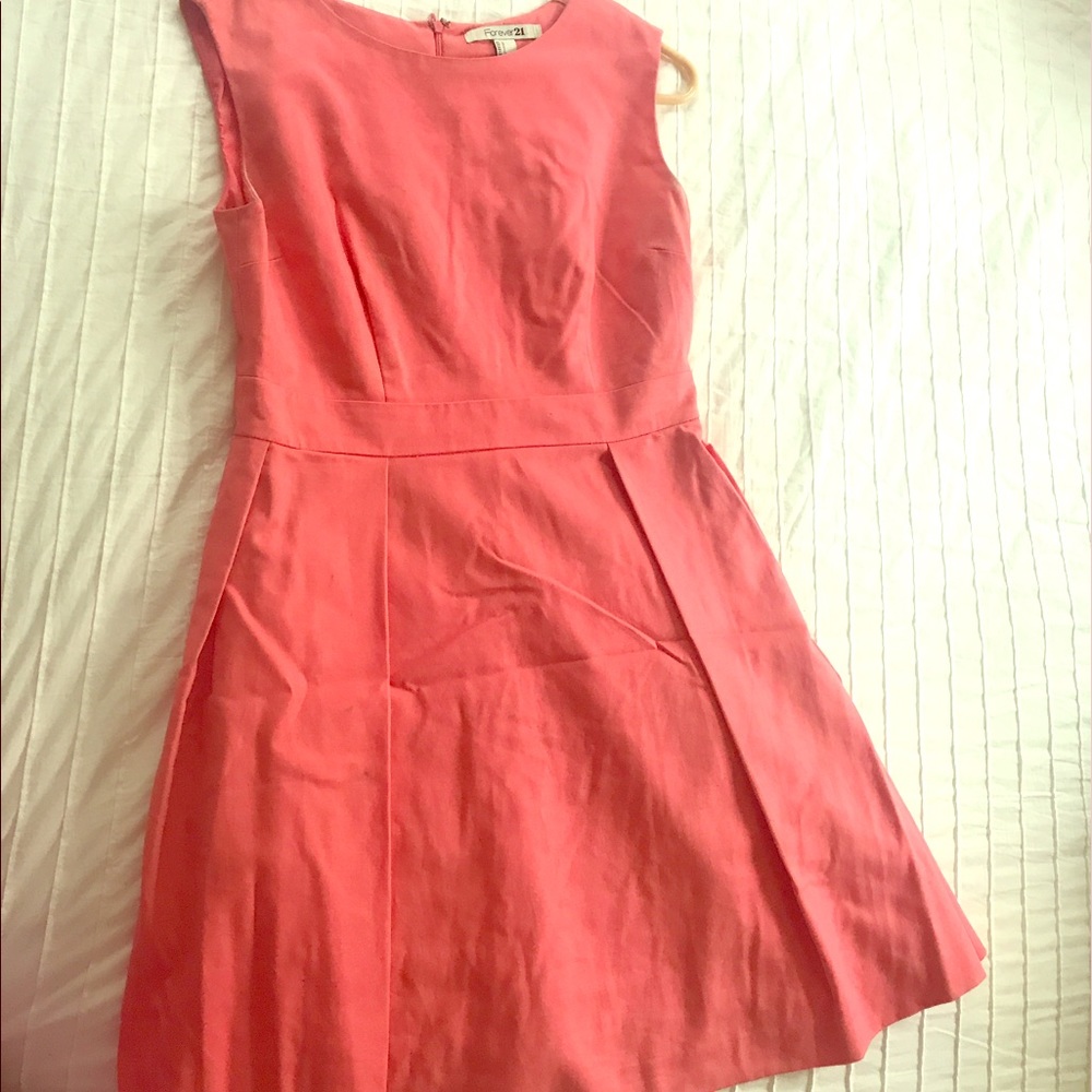 Coral A-line dress