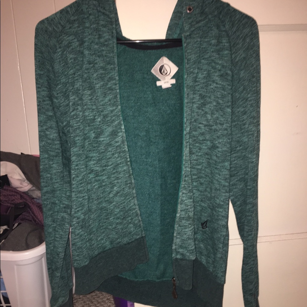 Volcom teal zipper jacket