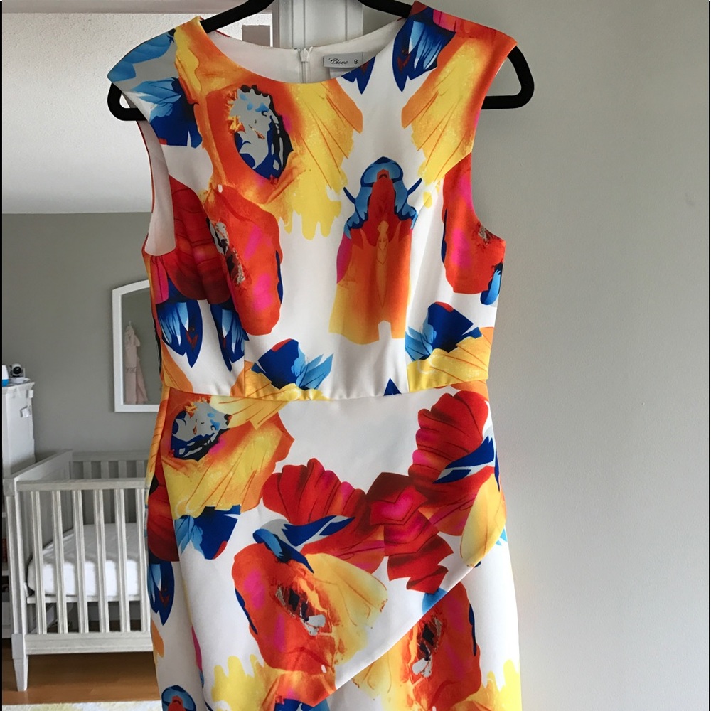 Floral Print Wrap Detail Sheath Dress