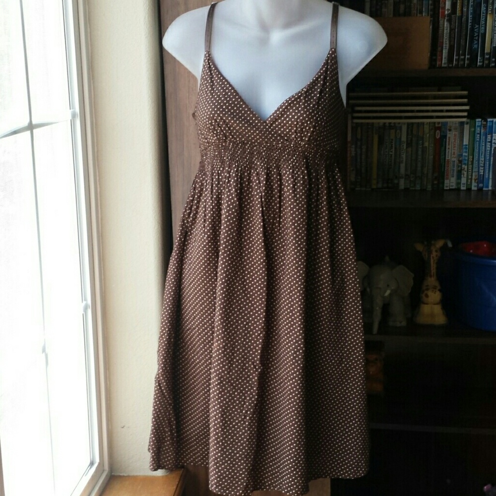 Super cute Planet Gold brown polka dot dress