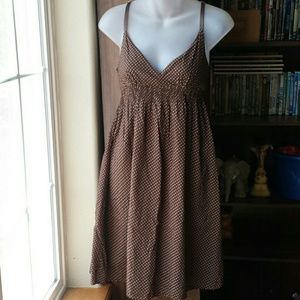 Super cute Planet Gold brown polka dot dress
