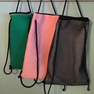 PACKAGE OF 3 NYLONG TRIANGL DRAW STRING BAGS!!!