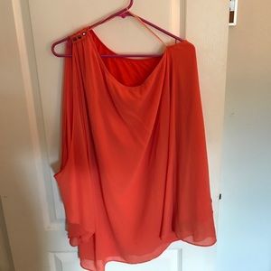 Double Zero | one shoulder orange dress