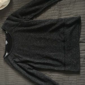 black with white little dots sweater w sheer back