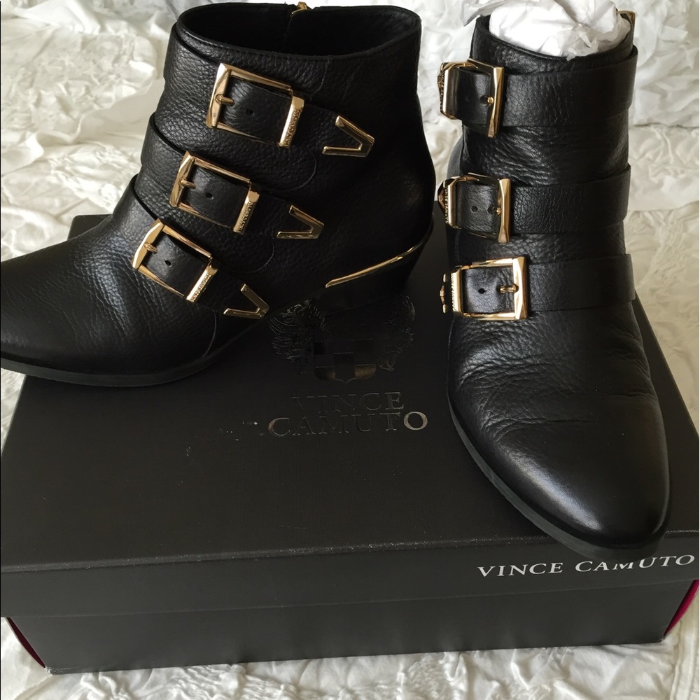 Vince Camuto black booties