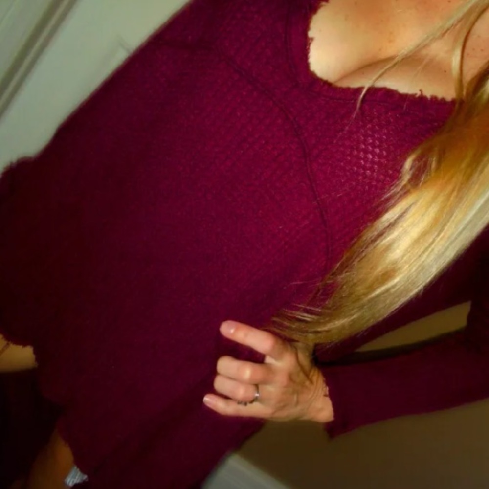 Free People🕊Waffle Knit Thermal Long Sleeve Top