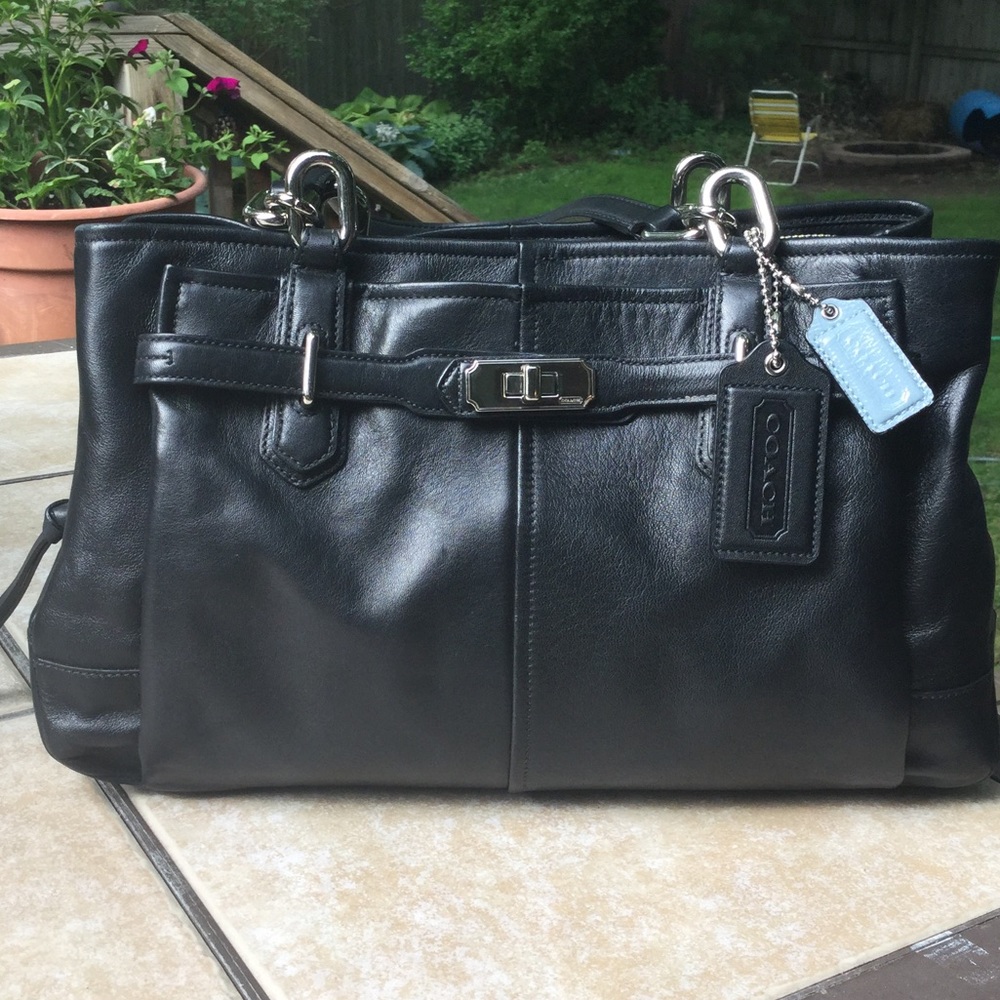 COACH CHELSEA JAYDEN BLACK LEATHER SHOULDER BAG