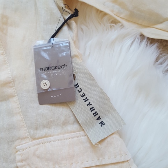 NWT ANTHROPOLOGIE Ivory Linen Libby Blazer Small - Picture 5 of 8