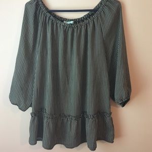 Black and white stripped blouse