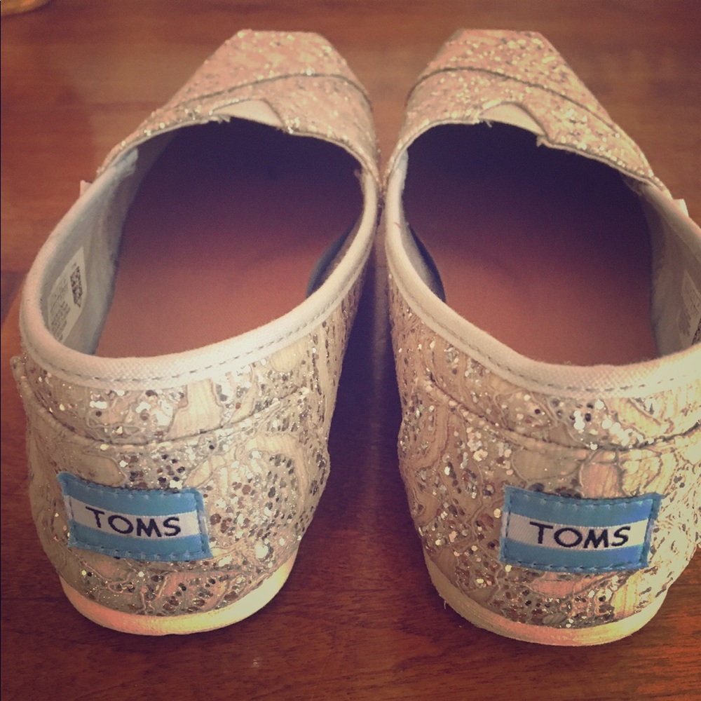 Toms Silver Lace Glitz