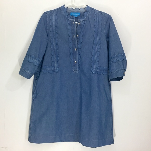 MiH Angie Scalloped Chambray Dress - Size XS - Picture 2 of 3