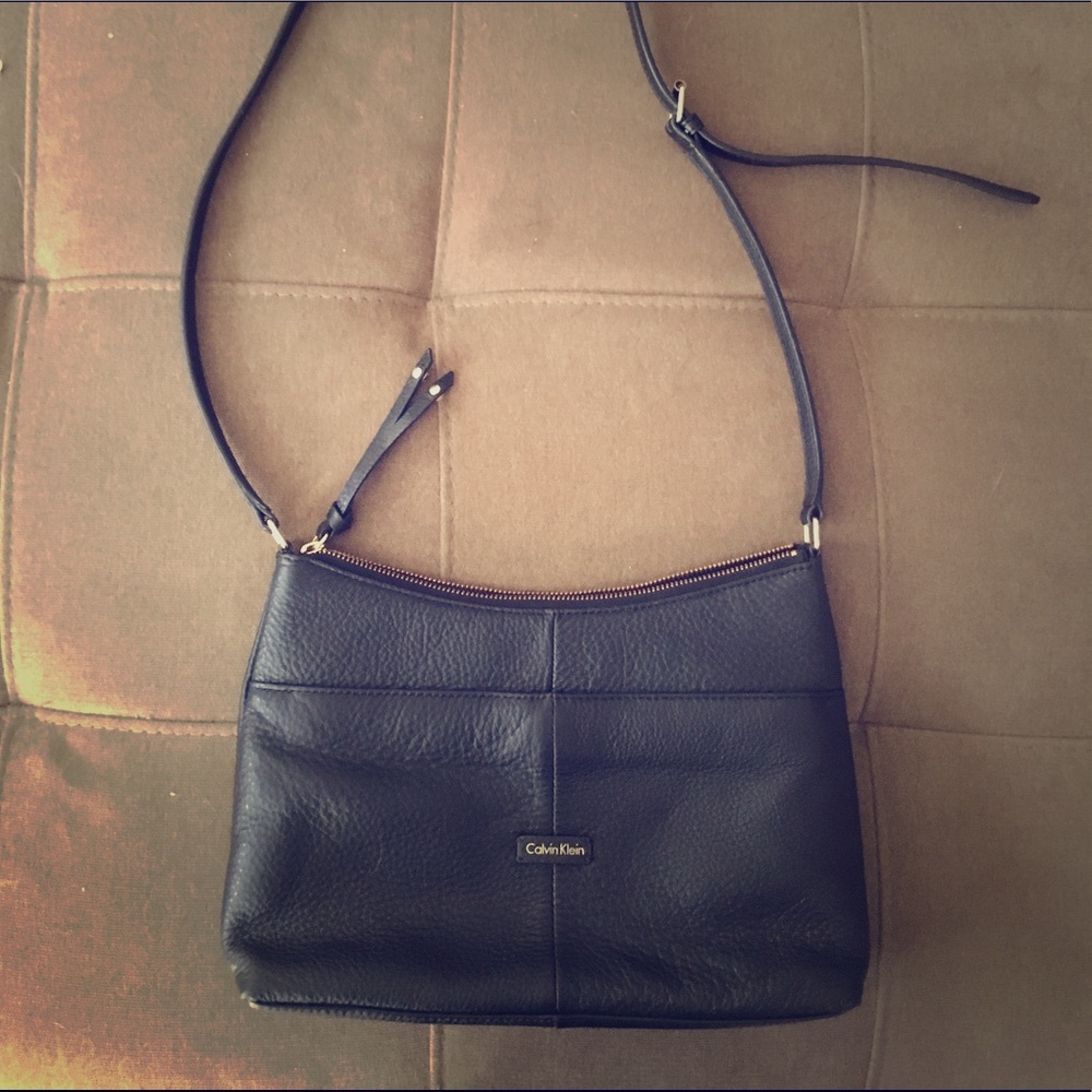 Calvin Klein black leather purse