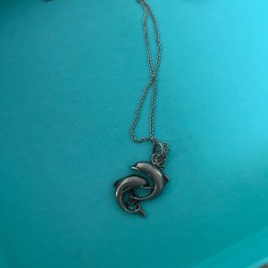 Dolphin necklace and earrings