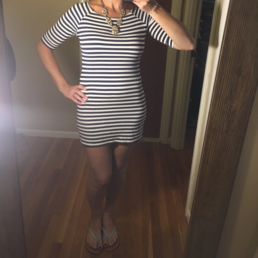H&M white&navy blue dress - Picture 6 of 8