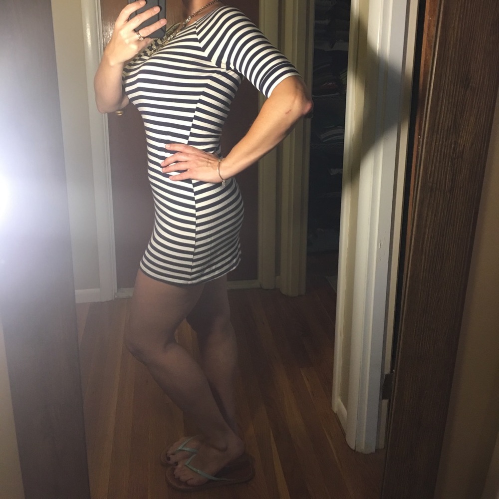 H&M white&navy blue dress - Picture 7 of 8