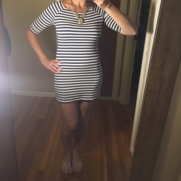 H&M white&navy blue dress - Picture 6 of 8