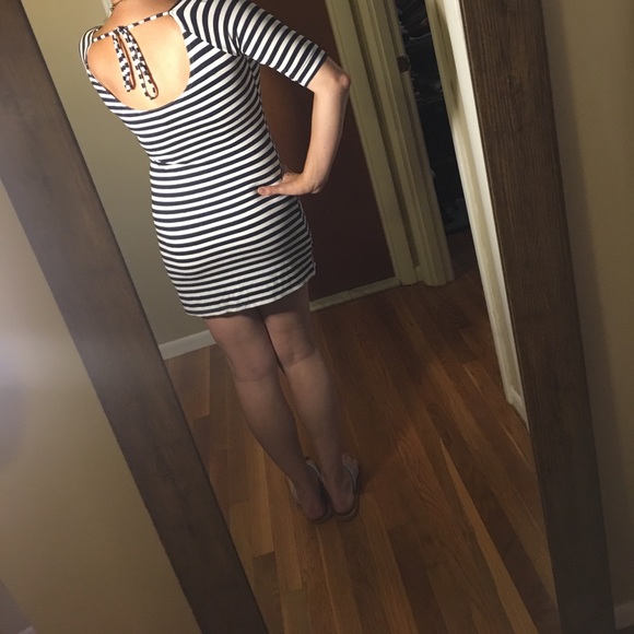 H&M white&navy blue dress - Picture 8 of 8